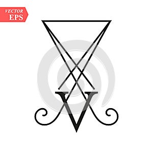 LUCIFER Light-bringing , sigil of Lucifer symbol on white background eps10