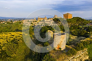 Lucignano town in Tuscany from above