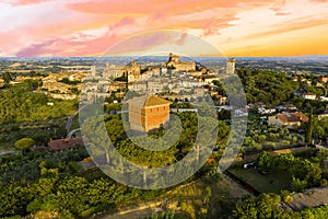 Lucignano town in Tuscany from above