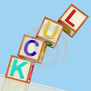 Luck Blocks Showing Chance Gambling And Risk