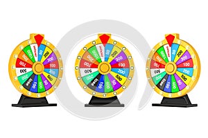 Luck and Fortune Concept. Spinning Colorful Fortune Wheel. 3d Re