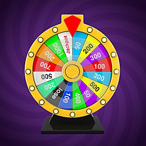 Luck and Fortune Concept. Spinning Colorful Fortune Wheel. 3d Rendering