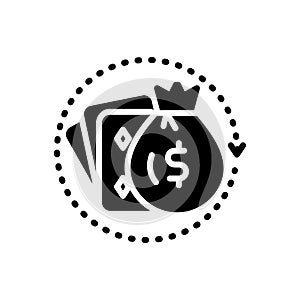 Black solid icon for Luck, fate and fortune