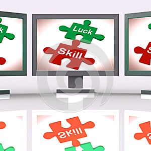 Luck Skill Puzzle Screen Means Competent Or Fortunate