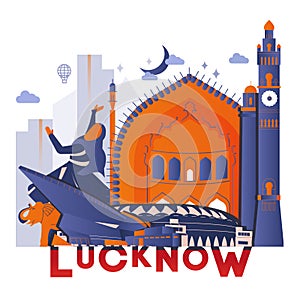 Lucknow branding technology concept vector illustration