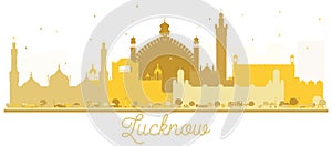 Lucknow India City Skyline Golden Silhouette.