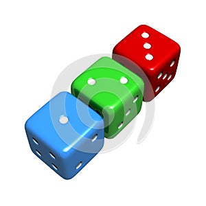 Lucky 1-2-3 Colourful Dice