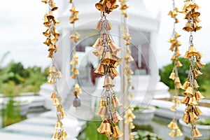 Lucky Bell at Wat Thung Setthi Templ, People pray their wish on Lucky Bell in Khonkaen city photo