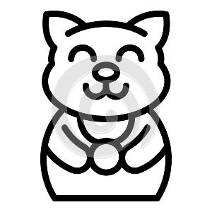 Lucky cat icon, outline style
