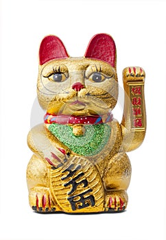 The Lucky Cat - Maneki Neko holding a Koban coin