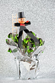 Lucky charm chimney sweep with shamrock. New Year