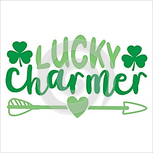 Lucky Charmer, shamrock typography design