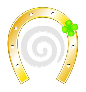 Lucky charms - Horseshoes and clover with four lea