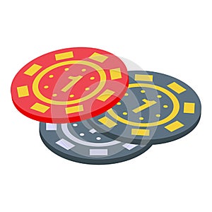 Lucky chips icon isometric vector. Box game