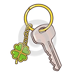 Lucky clover keyring charm drawing