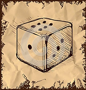 Lucky dice on vintage background