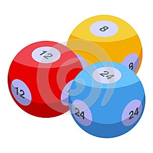 Lucky draw icon isometric vector. Random pull