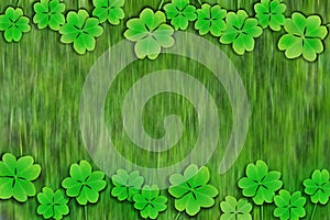 Lucky four leaf clover natural background photo