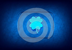 Lucky four leaf clover icon abstract digital design blue background
