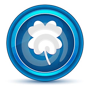 Lucky four leaf clover icon eyeball blue round button