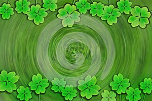 Lucky four leaf clover natural background