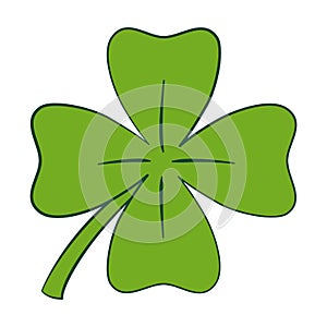 Lucky four leaf clover. St. Patrick\'s Day. Vector illustration
