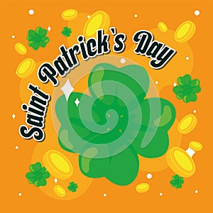 Lucky four leaf clover. Vector