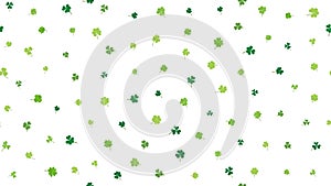 Lucky four leaf green clovers seamless pattern, background texture vector. Saint Patrick's Day