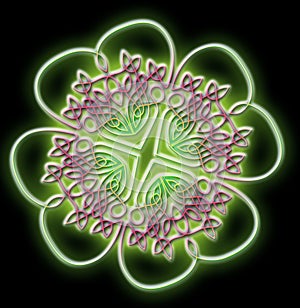 Lucky four leaf neon shamrock