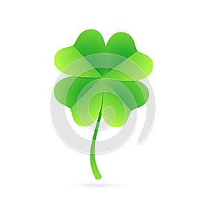 Lucky Four Leaf Simple Green Clover