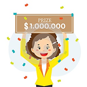 Lucky Girl win Money Prize