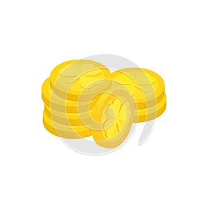 Lucky gold coin isometric 3d icon