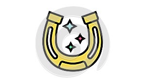 lucky horseshoe lotto color icon animation