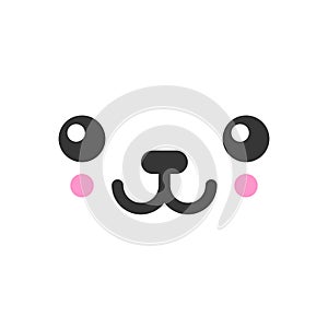 Lucky kawaii cute emotion face, emoticon vector icon