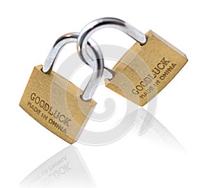 Lucky locks isolated on white background photo