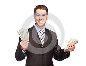 Lucky man with money