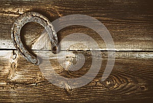 Lucky Old Horseshoe On Barn