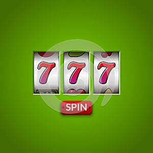 Lucky seven 777 slot machine. Casino vegas game. Gambling fortune chance. Win jackpot money