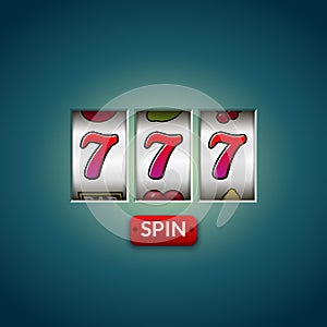 Lucky seven 777 slot machine. Casino vegas game. Gambling fortune chance. Win jackpot money