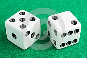 Lucky seven dice gambling concept