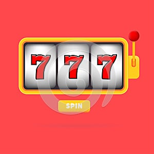 Lucky seven 777 slot machine. Casino game. Gambling fortune chance