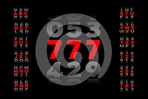 777, lucky seventh jackpot, slot machine style font