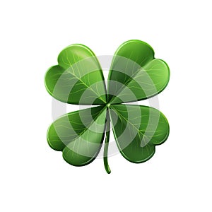 Lucky shamrock grass, four leaf clover isolated on white transparent