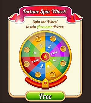 Lucky Spin User Interface Panel - Mobile Game Assets