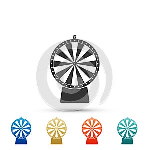 Lucky wheel icon isolated on white background. Set elements in colored icons. Flat design. Vector