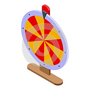 Lucky wheel icon isometric vector. Raffle draw