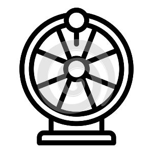 Lucky wheel icon outline vector. Draw lottery