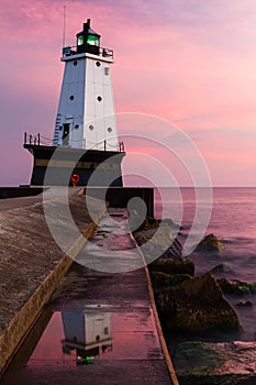 Ludington Light at Sundown