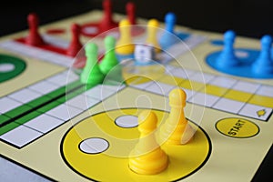 Ludo. Board game. Closeup.