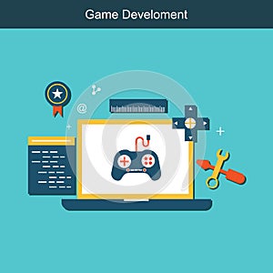 Game development vector stock concept